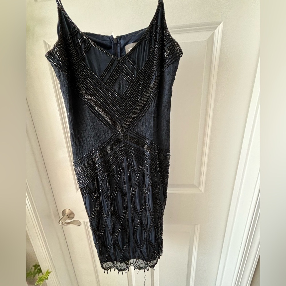 Dress dark blue size 8 beaded